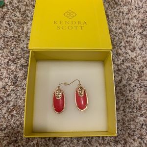 Kendra Scott rose gold/ red earrings Elle size